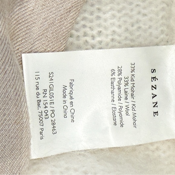 French Chic Bundle | Sézane Knit Cardigan + Neutral Blouse + Plaid Pants - Picture 5 of 6